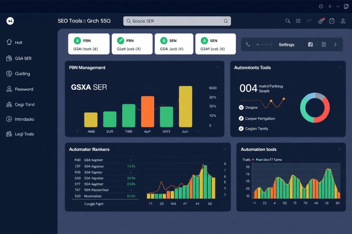 Dashboard d'outils PBN avec GSA SER et RankerX