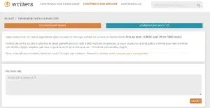 l'offre très attractive de Wriiters.fr pour de la génération de contenu